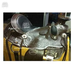 Precio al por mayor hermoso tallado a mano occidental caballo sillín de cuero Stock Sillín para equipo de caballo vendedor indio superior - Product Image 5