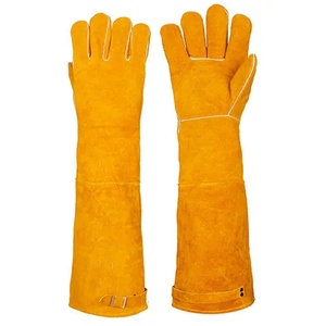 Gants de soudage industriels robustes en cuir de vachette pleine fleur, résistants à l'abrasion, pour la protection des mains et le barbecue - Product Image 1