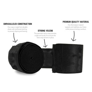 Genouillère en néoprène respirante avec compression et soutien, fermeture auto-agrippante, protection toutes saisons - Product Image 4