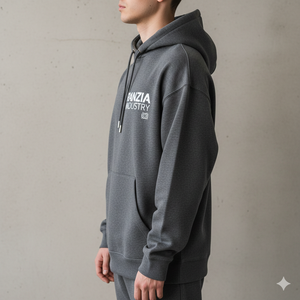 Sudadera con capucha para hombre, personalizada, al por mayor, de la fábrica Ranzia Industry, 100% algodón, con bordado desgastado y estampado. - Product Image 6