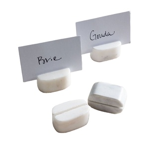 Porte-cartes de table ovale en marbre naturel, support de nom de table en pierre minimaliste, présentoir pour invités de mariage, support de numéro de table de restaurant, nouveau - Product Image 1