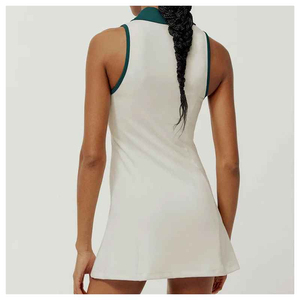 Vestido de tenis personalizado para mujer, sin mangas, con cremallera, deportivo, de secado rápido, transpirable y elástico, para jugar. - Product Image 2