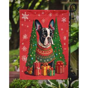 Boston Terrier Holiday Christmas <b>Garden</b> Flag Multicolor Decorative Yard & Lawn <b>Sign</b> <b>for</b> Patio Artwork <b>for</b> Yard Flower Beds - Product Image 3