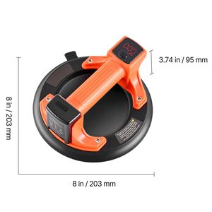 Sollevatore a ventosa elettrico da 8 pollici con display digitale, capacità massima di sollevamento 200 kg, indicatore livello batteria - Per uso domestico o in ufficio - Product Image 5