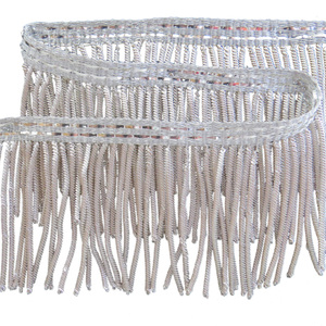 Flecos OEM de seda, rayón, algodón y viscosa, flecos de borlas, flecos en bucle, flecos en espiral de bullion, para vestidos hechos a mano - Product Image 2