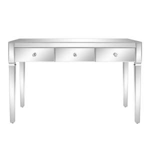 FCH Bureau d'ordinateur à trois pompes en verre argenté avec surface en MDF et miroir - Product Image 2