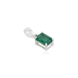 New Arrival Octagon Cut Natural <b>Emerald</b> & Diamond May Birthstone Fine <b>Pendant</b> Jewelry For Women's Everyday Wear - Product Image 3