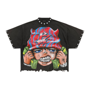 T-shirt imprimé DTG grande taille pour homme, coupe oversize, 100 % coton, col rond, vêtements d'été - Product Image 1