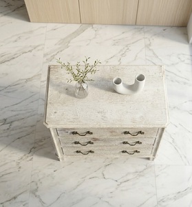 Commode vintage en bois massif à 3 tiroirs, meuble de rangement traditionnel autoportant pour chambre et couloir - Product Image 2