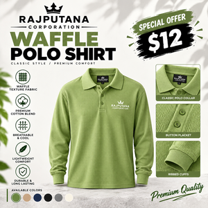 Camisetas Polo de Hombre, Corte Holgado, Estampadas, Estilo Waffle, Casuales, 100% Algodón, Hombros Caídos, Cuello con Botones, Estilo Baggy - Product Image 1