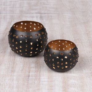 Sheet Iron Metal <b>Tealight</b> <b>Candle</b> <b>Holder</b> Set of 2 Custom design Heat Resistance Metal Votive <b>Candle</b> <b>Holder</b> Set For Festival Decor - Product Image 1