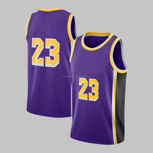 Maillot de basket-ball personnalisé de haute qualité, sublimé, respirant, grande taille, avec le nom du joueur célèbre, 100% polyester, sans manches - Product Image 1