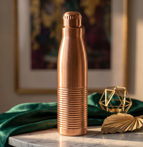Juego de Regalo de Hidratación de Cobre Sólido con Acabado Antiguo Tradicional y Diseño de Mandala, con Frasco y Vasos, para el Hogar y la Oficina - Product Image 5