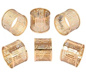 Anillo de Servilleta Decorativo Moderno y Ecológico de Aluminio para Recepción de Bodas, para Arreglos de Mesa y Decoración de Fiestas - Product Image 2