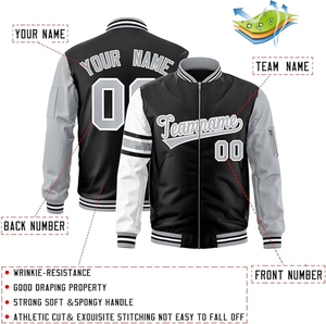 Vestes universitaires pour hommes HOOD CREW, manches en simili cuir, style Letterman, veste de baseball pour garçons, personnalisable, vente en gros - Product Image 5