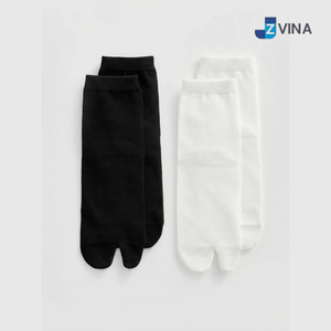 JZVINA <b>Women's</b> <b>White</b> Solid Crew 2 Toe Japanese Style Breathable Cotton Casual Daily Wear Summer <b>Socks</b> - Product Image 5