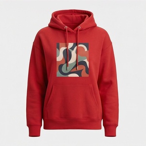 Haut à capuche oversize en coton uni pour femme, à épaules tombantes, manches longues, personnalisable avec broderie ou impression, modèle vierge - Product Image 1