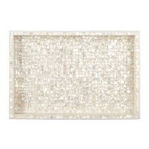 Handmade Mother Of Pearl Nacre Rectangle Serving Tray Luxury Decorative <b>Mop</b> Home Decor Platter With Metal <b>Handles</b> Best Price - Product Image 2