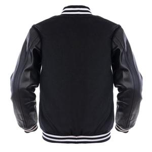 Varsity Wool Body & Genuine Cow SkinFaux Leather <b>Baseball</b> <b>Bomber</b> <b>Jacket</b> in Blackmulti Color for Men and Women - Product Image 3