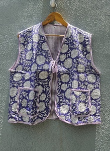 Plus Size <b>Men's</b> Floral Embroidered Quilted <b>Vest</b> V-Neck Cotton Bamboo Fiber Casual Autumn Loose Cotton Bamboo gift for her - Product Image 1