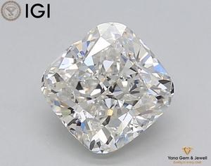 เพชรทรงคุชชั่น 1.50 กะรัต ได้รับการรับรองจาก IGI เพชร CVD ผลิตในห้องปฏิบัติการ สี F ความสะอาดระดับ VVS2 สำหรับเครื่องประดับโซลิแทร์ระดับพรีเมียม - Product Image 1