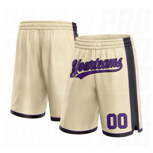 Custom Cream Purple-Black Authentic Basketball Shorts No Logo Premium Breathable Moisture Wicking Performance <b>Athletic</b> Shorts - Product Image 1