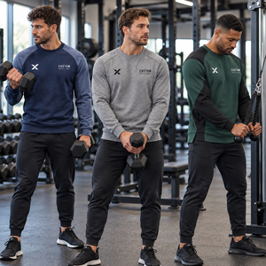 Sweat-shirts à manches longues pour hommes - Vert, marine, gris et six autres couleurs - Fabricant de vêtements de sport et d'extérieur - Product Image 5