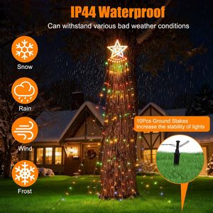 Guirnalda de Luces LED Multicolor de 350 LED con Forma de Estrella de Navidad, 11.48 Pies, Luces de Cadena Impermeables para Interiores y Exteriores con Adorno de Estrella - Product Image 4