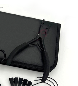 Ensemble d'outils pour extensions de cheveux, pour utilisation en gros, en acier inoxydable avec étui en cuir - Product Image 6