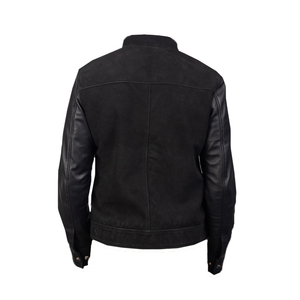 High-quality shiny leather <b>jacket</b> for men in metallic <b>silver</b> tone. - Product Image 2