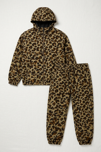Veste coupe-vent à capuche pour homme, en nylon de haute qualité, imprimé léopard personnalisé, style streetwear, faible MOQ, logo personnalisé, vente en gros. - Product Image 2