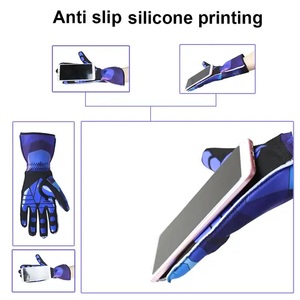 Guantes de Carreras de Invierno, Dedos Completos, Poliéster y Algodón, Ligeros, Impermeables, Cierre de Gancho y Bucle, Antideslizantes, Impresión por Sublimación, Azules - Product Image 6
