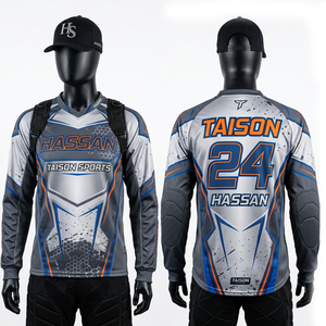 Camiseta de Paintball para Mujer, Tejido Interlock de Poliéster Premium, 180 GSM, Transpirable, Resistente, Diseño de Paneles Gris y Negro, Logotipo Personalizado - Product Image 2