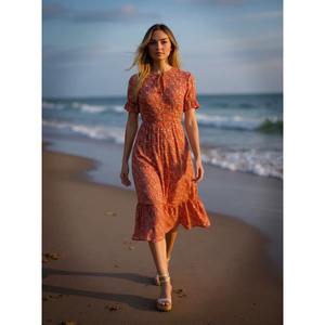 Vestido Midi Informal para Mujer, 100% Rayón, Estilo Minimalista Occidental, con Tela Suave para Comodidad Diaria - Product Image 3