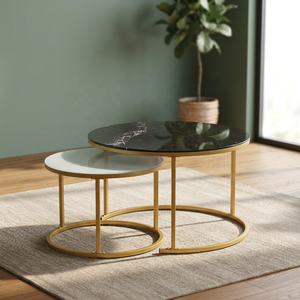 Mesa de centro moderna para sala de estar, elegante mesa central con estructura metálica resistente, mueble contemporáneo para el hogar u oficina. - Product Image 1