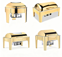 Restaurant Edelstahl 6L Elektrisches Buffet-Set Speisenwärmer Chafing Dish Manuell 85-100°C Buffet-Displays Catering-Serviergeräte