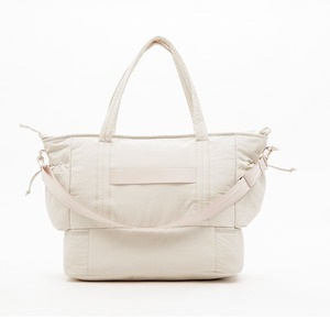 Sac de voyage simple en tissu matelassé blanc, sac à bandoulière de grande capacité, sac messager, sac de voyage léger - Product Image 3