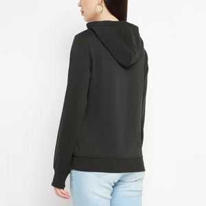 Sweat à capuche zippé d'hiver de haute qualité pour femme, style tendance, anti-boulochage, respirant, en molleton 100 % coton - Product Image 4