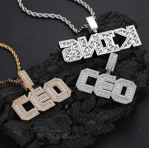 Eyes Blings - Colgante de Letra Inicial Personalizado con Diamantes de Alta Calidad, Nombre Personalizado, Lujo, Certificado IGI, Corte Moissanite, 935 - Product Image 4