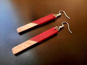 MN EXPORTS Resin Wood <b>Drop</b> Earrings Vintage Fashion Women's Islamic Jewelry Channel Setting Customized Shape for Party Occasions - Product Image 3