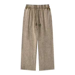 Pantalones Deportivos de Felpa 100% Algodón al por Mayor, de Alta Calidad, con Bolsillo, Personalizados, Lavados con Ácido, Efecto Desteñido por el Sol - Product Image 3