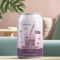 OEM/MARQUE PRIVÉE ACCEPTÉE Polka Polka Boisson Prête à Boire en Canette Bubble Tea Thé au Lait Taro Boba au Sucre Roux Boules de Tapioca 330ml Taïwan