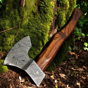 Custom Full Tang Damascus Steel Hunting <b>Camping</b> Bearded <b>Axe</b> Micarta Handle Tomahawk Real Hatchet with Leather Sheath, Ideal Gift - Product Image 1
