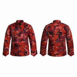 100% Cotton Material Custom Camouflage Field Jacket Stand Collar Long Sleeve Utility Workwear Jacket Custom Printed Style <b>Coat</b> - Product Image 4