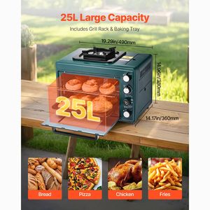 Réchaud de camping portable 2-en-1 à gaz avec four, flamme réglable, minuterie coupe-vent 60 minutes, grille de cuisson – Butane pour la cuisine en extérieur - Product Image 6