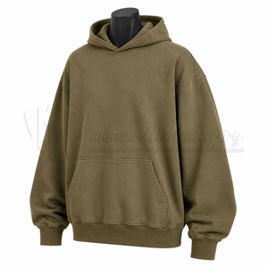 Sudadera con Capucha Oversize para Hombre, Color Sólido, Algodón y Felpa, Estilo Casual, para Otoño, Corte Regular - Product Image 3