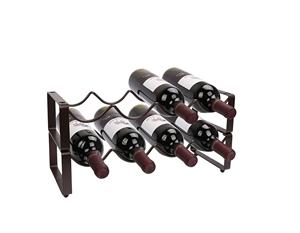 Modern Metal Countertop Wine <b>Rack</b> Stylish <b>Bottle</b> Holder Space-Saving Wine <b>Storage</b> Organizer - Product Image 1