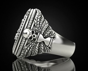 Bague Bindi Jewels en argent sterling 925 oxydé noir, motif Taureau du zodiaque, style gothique, sertie de moissanite, signet chrétien - Product Image 3