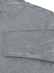 Men's Gray Long Sleeve T-Shirt Pants Set Crew Neck Solid Color Casual Knitted Breathable Cotton Bamboo Fiber Front Autumn Wear - Product Image 5