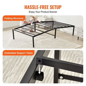 Base de Cama Individual Metálica de 14 Pulgadas, Plataforma sin Necesidad de Somier, Fácil Montaje con Base de Colchón Integrada y Soporte de Láminas de Acero - Product Image 6